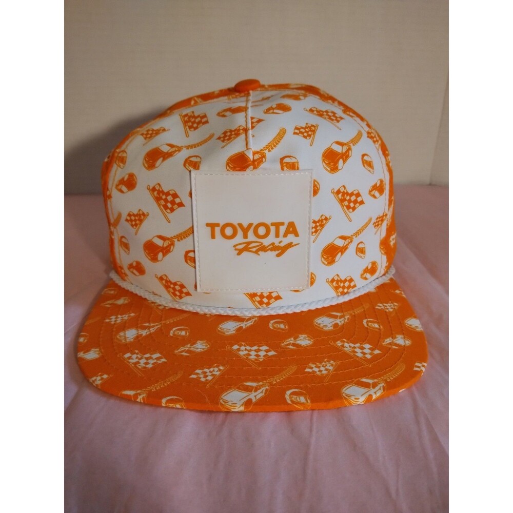 Toyota Racing Trucking Cap Orange And White Adjustable OEM